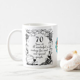 70. Geburtstag 70 Jahre Vintager Wein Persönlich Kaffeetasse
