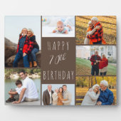 70. Geburtstag 7 Foto Collage Warm Brown Fotoplatte (Vorderseite)