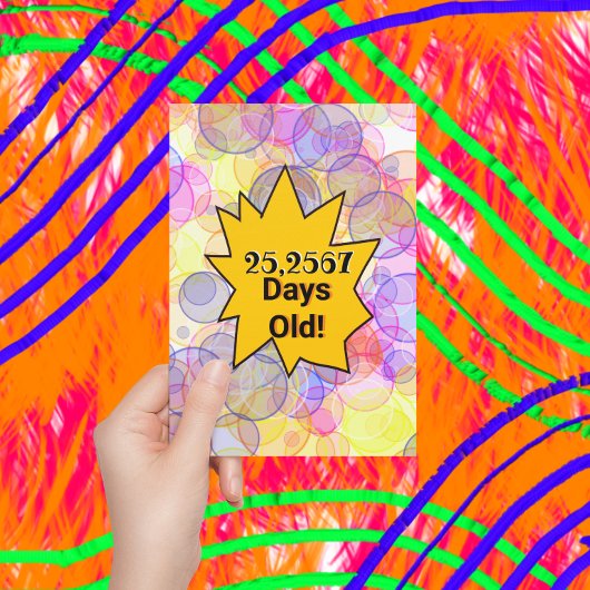 70. Geburtstag Abzeichen in Tagen Einladung