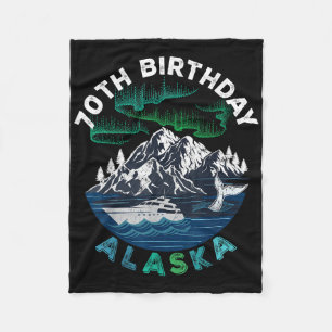 70. Geburtstag Alaska Nordlichter Familienkreuzfah Fleecedecke