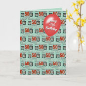 70. Geburtstag Alte grüne Briefmarke Karte (Gelbe Blume)