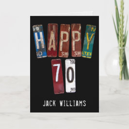 70. Geburtstag alter Teller von Autos Karte