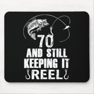 70. Geburtstag Angeln 70 Jahre alter Fischer Gesch Mousepad