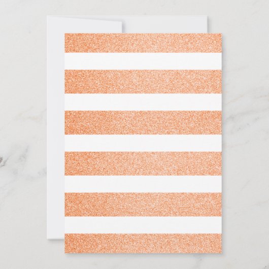 70. Geburtstag Apricot Streifen Party Einladung (Rückseite)