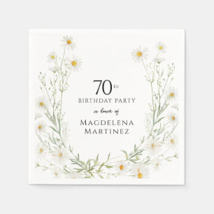 70. Geburtstag April Geburtsmonat Blume Gänseblümc Serviette
