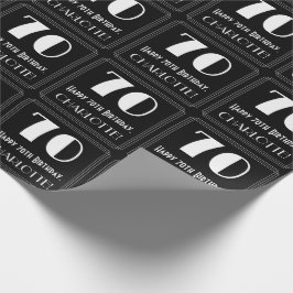 70. Geburtstag - Art Deco Inspiriert Look "70", Na Geschenkpapier
