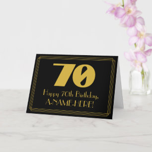 70. Geburtstag: Art Deco inspiriertes Aussehen "70 Karte