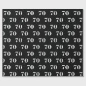 70. Geburtstag auf schwarz Geschenkpapier (Flach)