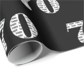 70. Geburtstag auf schwarz Geschenkpapier (Rolleneckpunkt)
