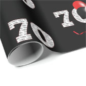 70. Geburtstag Ballon Bouquet Wrapping Paper Geschenkpapier (Rolleneckpunkt)