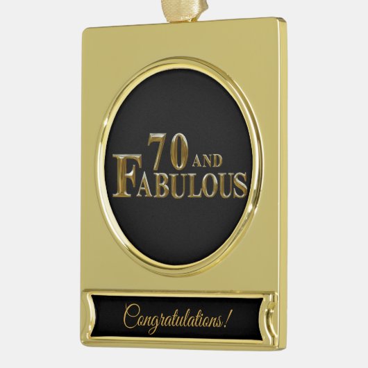 70. Geburtstag Banner-Ornament Gold (Links)