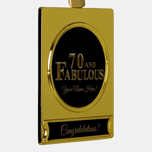 70. Geburtstag Banner-Ornament Gold (Rechts)