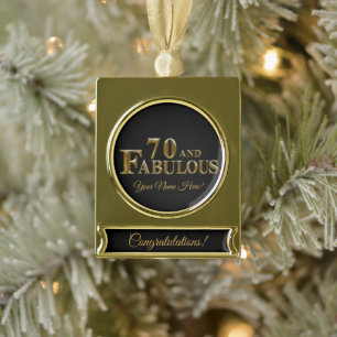 70. Geburtstag Banner-Ornament Gold