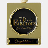 70. Geburtstag Banner-Ornament Gold (Vorderseite)