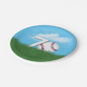 70. Geburtstag Baseball im Grünen Gras Pappteller (Schrägansicht)