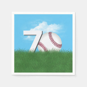 70. Geburtstag Baseball im Grünen Gras Serviette