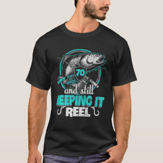 70. Geburtstag Behaltend Rollen T Shirt Funny Fish