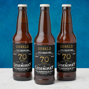 70. Geburtstag Black Gold Legendary Funny Bierflaschenetikett
