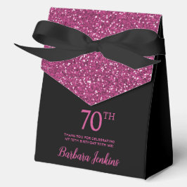 70. Geburtstag Black Hot Pink Glitzer Vielen Dank Geschenkschachtel