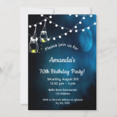 70. Geburtstag blaue Mondgläser Einladung (Vorderseite)