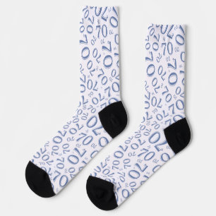 70. Geburtstag Blaues Zufallszahlenmuster Socken
