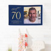 70. Geburtstag Blue Gold Foto Banner (Insitu)