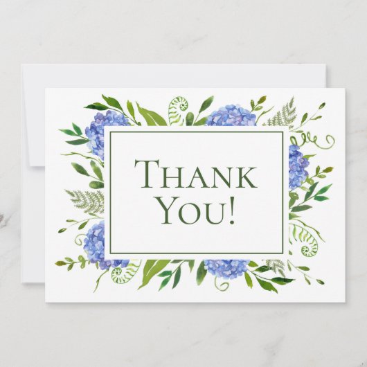 70. Geburtstag Blue Hydrangeas Dankeskarte (Vorderseite)