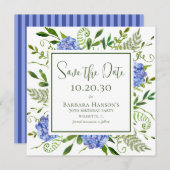 70. Geburtstag Blue Hydrangeas Save The Date (Vorne/Hinten)