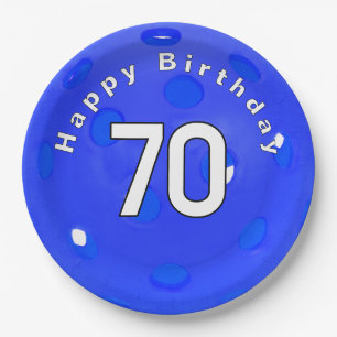 70. Geburtstag Blue Pickleball Pappteller