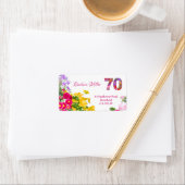70. Geburtstag blühende moderne Rücksendeadressen- Adressaufkleber (Insitu)