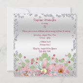 70. Geburtstag Blumenanzeige & Diamanten Einladung (Rückseite)