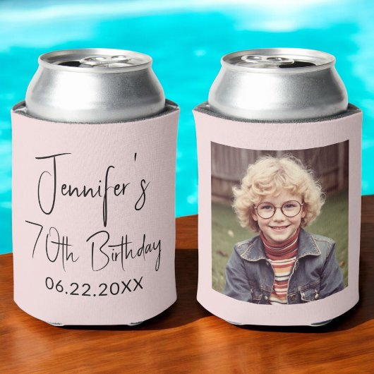 70. Geburtstag Blush Pink Instagram Foto Dosenkühler