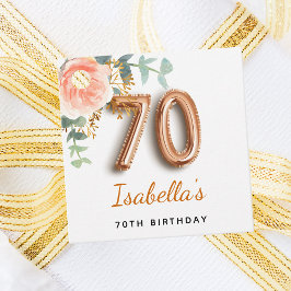 70. Geburtstag Blütenblütengold Eukalyptus Monogra Geschenkanhänger