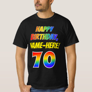 70. Geburtstag — Bold, Fun, Rainbow 70, Individu T-Shirt