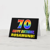 70. Geburtstag: Bold, Fun, Simple, Rainbow 70 Karte (Vorderseite)