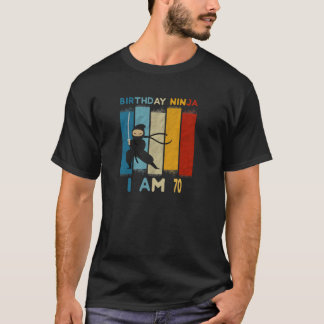 70. Geburtstag Boy Ninja Lover 70 Jahre alt Funny T-Shirt