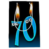 70. Geburtstag Candles Mittlere Geschenktasche Geschenktüte (Vorderseite)