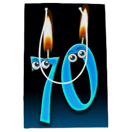 70. Geburtstag Candles Mittlere Geschenktasche Geschenktüte