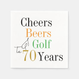 70. Geburtstag Cheers and Biers Golf Minimal Serviette