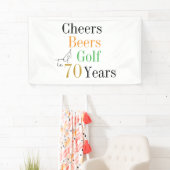 70. Geburtstag Cheers Beers Golf Minimal Party Banner (Insitu)