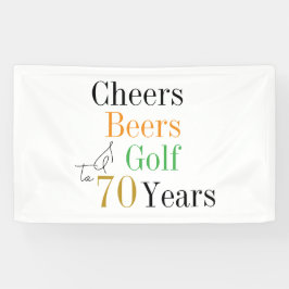 70. Geburtstag Cheers Beers Golf Minimal Party Banner