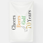 70. Geburtstag Cheers Beers Golf Minimal Party Banner (Vertikal)