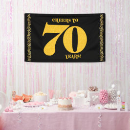70. Geburtstag Cheers to 70 Years Gold Glitzer Banner