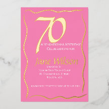 70. Geburtstag Chic Pink & Gold Einladung