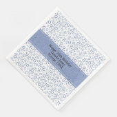 70. Geburtstag Cooles Zahlenmuster Blau/Weiß Serviette (Ecke)