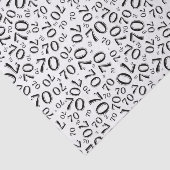 70. Geburtstag Cooles Zahlenmuster Schwarz und Wei Seidenpapier (Ausschnitt)