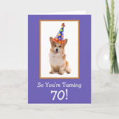 70. Geburtstag Corgi Karte (Vorderseite)