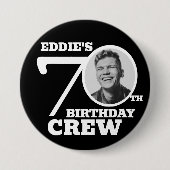 70. Geburtstag Crew benutzerdefiniertes Foto und N Button (Vorderseite)