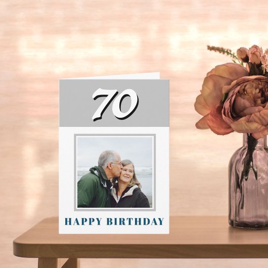 70. Geburtstag Custom Foto Personalisiert Karte