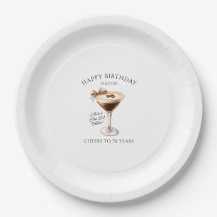 70. Geburtstag Custom Paper Plate Espresso Martini Pappteller